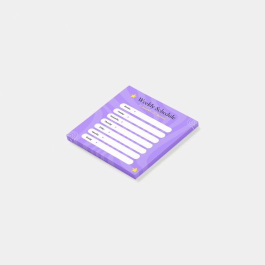 Lila und weiße Abstrakte Formen Post-it Klebezettel (angewinkelt)