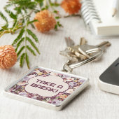 Lila und weiße ästhetische Blume Schlüsselanhänger (Seite)