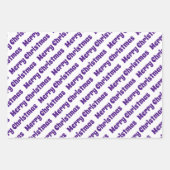 Lila und weiße Bäume Frohe Weihnachten Urlaub Geschenkpapier Set (Vorderseite 3)