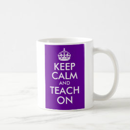 Lila und weiße Behalt-Ruhe und Teach On Kaffeetasse