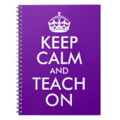 Lila und weiße Behalt-Ruhe und Teach On Notizblock (Vorderseite)