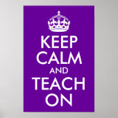 Lila und weiße Behalt-Ruhe und Teach On Poster (Vorne)
