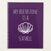 Lila und weiße Birthstone ist ein Seashell Planer (Vorderseite)