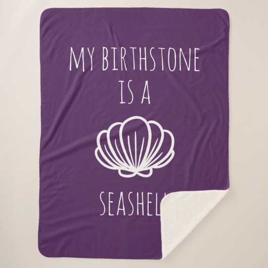 Lila und weiße Birthstone ist ein Seashell Sherpadecke (Vorderseite)