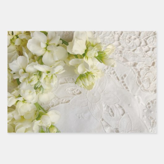 Lila und weiße Blume an der Spitze Geschenkpapier Set (Vorderseite 2)