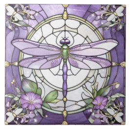 Lila und weiße Blume aus verkettetem Glas Fliese