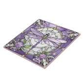 Lila und weiße Blume aus verkettetem Glas Fliese (Seite)