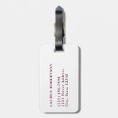 Lila und weiße Blume | Elegant floral Gepäckanhänger (Rückseite vertikal)