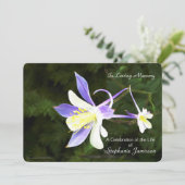 Lila und weiße Blume Feiern zum Leben einladen Einladung (Stehend Vorderseite)