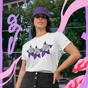 Lila und weiße Blume für Frauen kombinieren T-Shirt