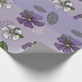 lila und weiße Blume Geschenkpapier (Ecke)
