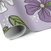 lila und weiße Blume Geschenkpapier (Rolleneckpunkt)