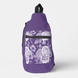 LILA UND WEISSE BLUME MIT PLUMHAND CROSSBODY BAG