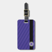 Lila und weiße Blume stripes Gepäckumbau Gepäckanhänger (Vorderseite vertikal)