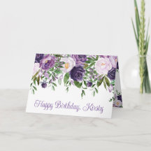 Lila und weiße Blume zum Geburtstag
