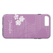 Lila und weiße Blumen kundenspezifisch mit Case-Mate iPhone Hülle (Rückseite (Horizontal))