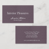 Lila und weiße Blumen-Monogramm-Geschäfts-Karte Visitenkarte (Vorne/Hinten)