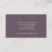 Lila und weiße Blumen-Monogramm-Geschäfts-Karte Visitenkarte (Rückseite)