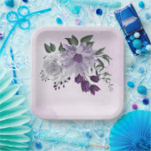 lila und weiße Blumen Pappteller (Party)