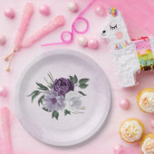 lila und weiße Blumen Pappteller (Party)