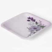 lila und weiße Blumen Pappteller (Gewinkelt)