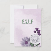 lila und weiße Blumen RSVP Karte (Rückseite)
