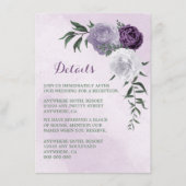 lila und weiße Blumendetails Begleitkarte (Vorderseite)