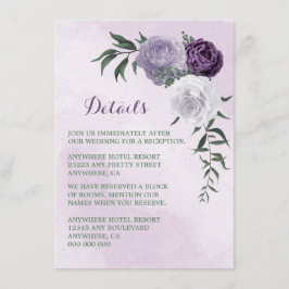 lila und weiße Blumendetails Begleitkarte