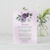 lila und weiße Blumendetails Begleitkarte (Stehend Vorderseite)