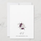Lila und weiße Blumenhochzeit V2 Einladung (Rückseite)
