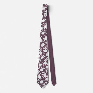 Lila und weiße Blumenmuster Trauzeugen Hochzeit Krawatte