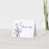 Lila und weiße Blüte Danke Note Card (Vorderseite)