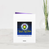 Lila und weiße Blütenblätter - Herzlichen Dank Dankeskarte (Rückseite)