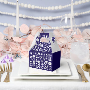 Lila und weiße Boho-Wildblume Geschenkschachtel