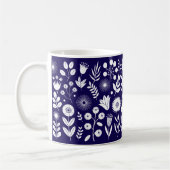 Lila und weiße Boho-Wildblume Kaffeetasse (Links)