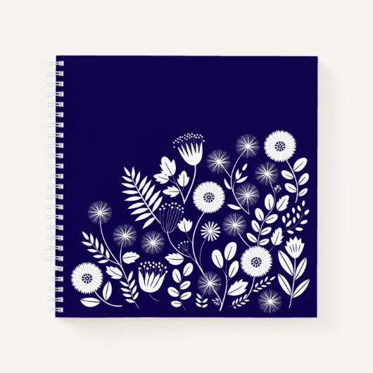 Lila und weiße Boho-Wildblume Notizblock (Vorderseite)