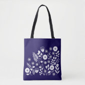 Lila und weiße Boho-Wildblume Tasche (Vorderseite)