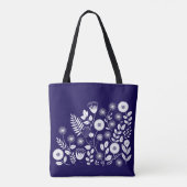 Lila und weiße Boho-Wildblume Tasche (Rückseite)