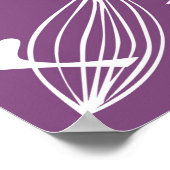 Lila und weiße botanische Silhouetten Poster (Ecke)