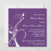 Lila und weiße Brautdusche Einladung (Rückseite)