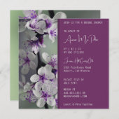 Lila und weiße Brautdusche Einladung (Vorne/Hinten)