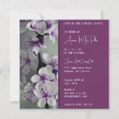 Lila und weiße Brautdusche Einladung (Vorderseite)