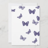 Lila und weiße Butterfly-Einladung Einladung (Rückseite)