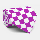 lila und weiße checkered Krawatte (Gerollt)