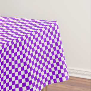 Lila und weiße Checkered Tischdecke
