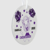 Lila und weiße Cheerleader Ornament (Vorderseite)