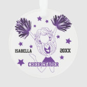 Lila und weiße Cheerleader Ornament (Rückseite)
