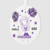 Lila und weiße Cheerleader Ornament (Vorderseite)