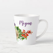 Lila und weiße Cleamits Floral Latte Tasse (Rechts)