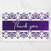 Lila und weiße Damassoße Schaumweinetikett (Einzelnes Label)